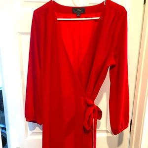 J. Crew Wrap Dress, Red, Size 12